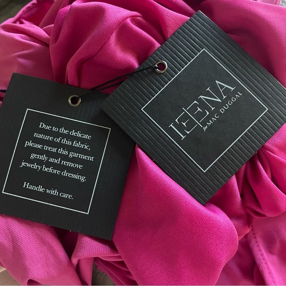 New! IEENA Mac Duggal Candy Pink Jersey One Shoulder Draped Gown 26755 - Picture 14 of 15